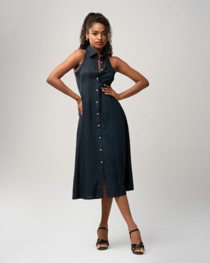 Sleeveless Princess Seam Dress Black